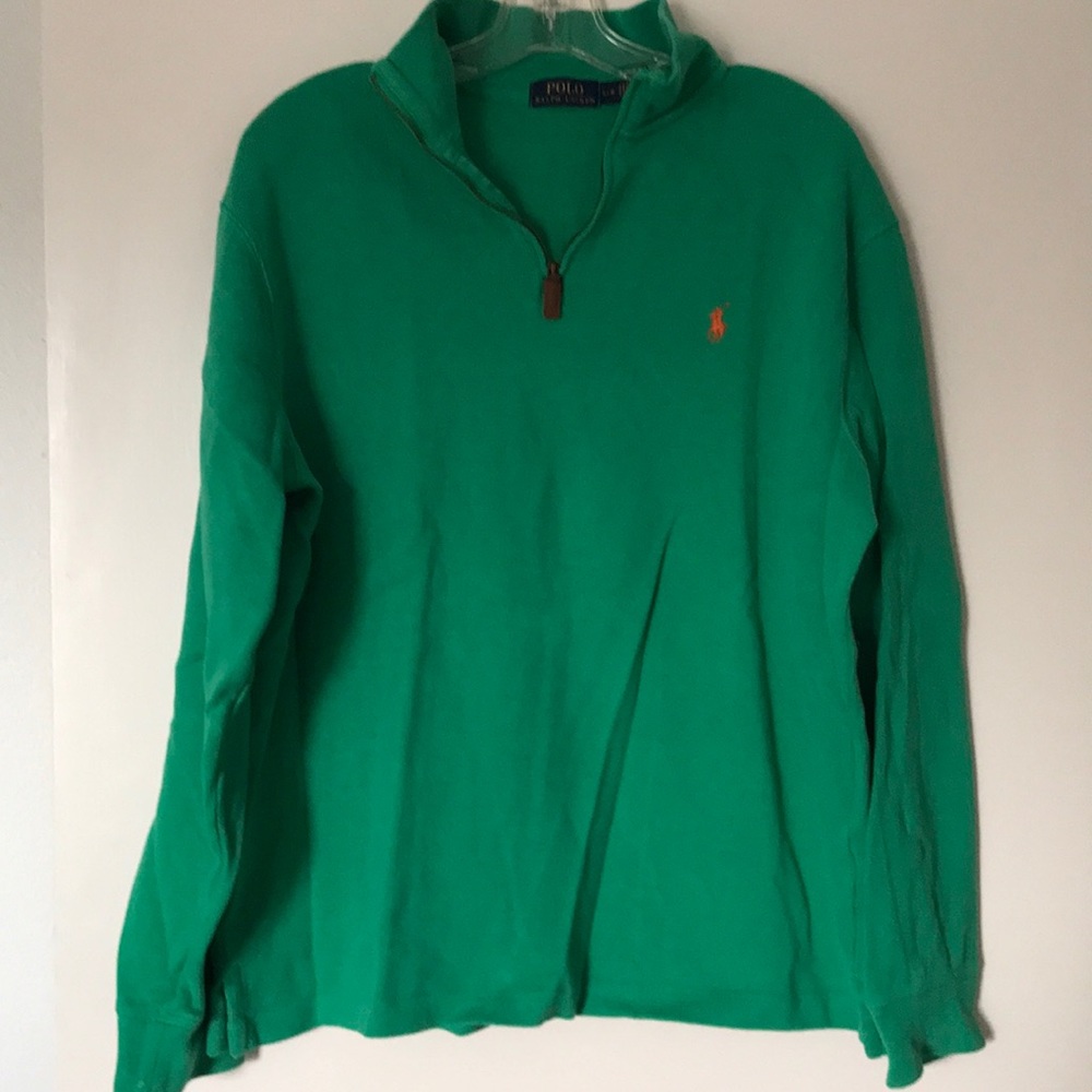 Bright Green Polo 3/4 Zip Pullover